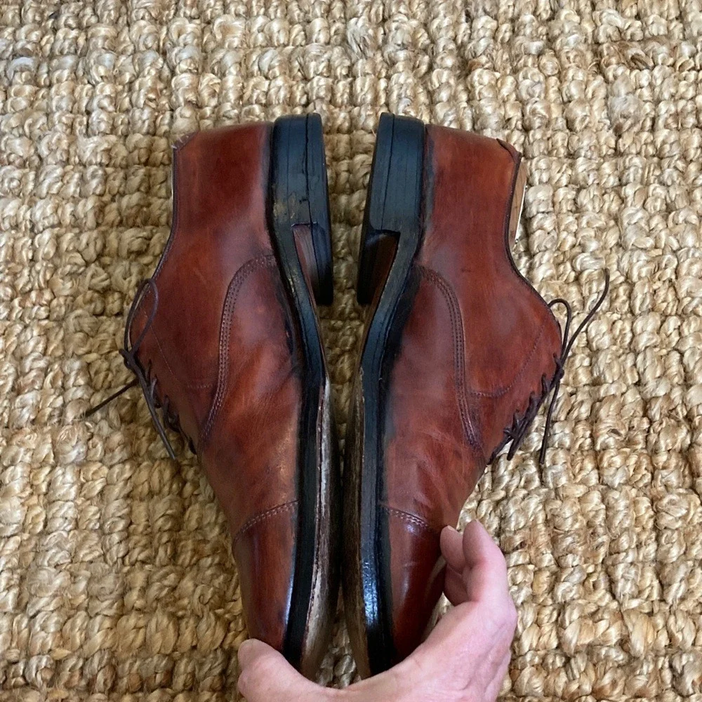 Allen‎ Edmunds Mens Brown Park Avenue Oxford Shoe Size 11C Cap Toe Lace Up